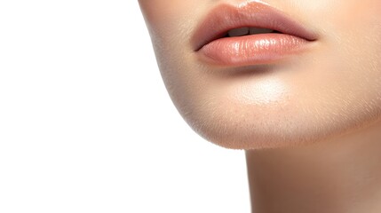 Obraz premium young man's face close-up, acne scar details, calm and neutral expression, realistic skin texture, isolated on white background