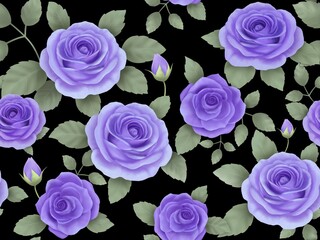 バラのシームレスパターン（パープル）　C-4