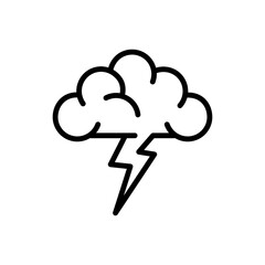 Idea (brain, cloud, lightning) vector graphic icon with editable stroke line.