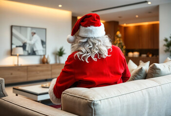 babbo natale seduto sul divano