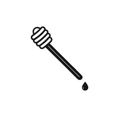 a black and white icon of a honey dipper