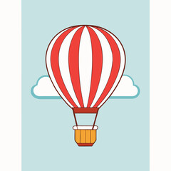 Naklejka premium an illustration of a hot air balloon in the sky