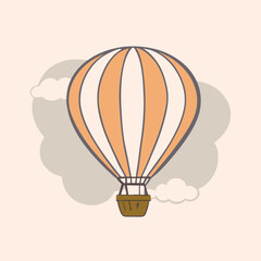 Obraz premium an illustration of a hot air balloon in the sky