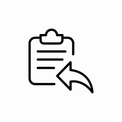 clipboard reply icon sign vector