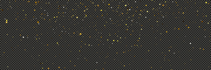 Gold glittering dust with stars on transparent backdrop © dniprodd