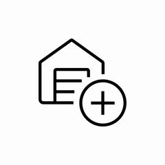 Fototapeta premium warehouse plus create icon sign vector