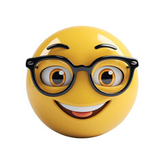 Playful 3D Emoji with Stylish Glasses and Cheerful Expression