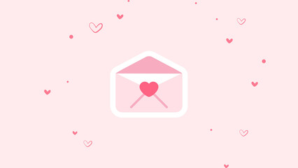 Romantic Whimsy A Unique Celebration of Love Symbols and Pink Backgrounds, Bringing Heartfelt Affection to Life in Vibrant Detail