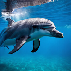 Obraz premium Fische - Eleganter Defin schwimmt im Meer