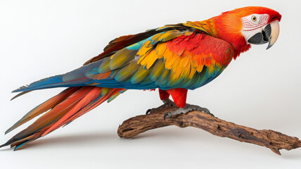 Obraz premium Majestic Scarlet Macaw perched on branch, showcasing vibrant feathers
