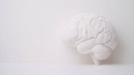 A close-up of an anatomical model of a brain with visible neural pathways, representing the complexity of the human brain, showcasing its intricate structure and the foundation of human cognition and 
