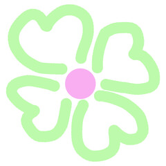 flower pastel color hand drawn decoration element on white background