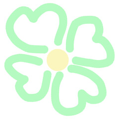 flower pastel color hand drawn decoration element on white background