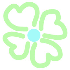 flower pastel color hand drawn decoration element on white background