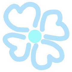 flower pastel color hand drawn decoration element on white background