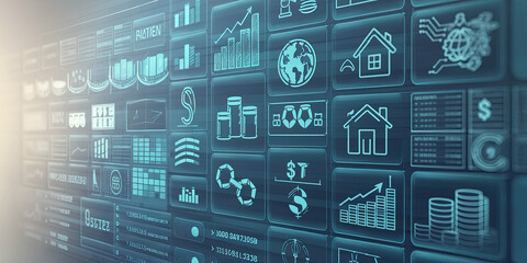 Obraz premium Financial Data Analysis Dashboard