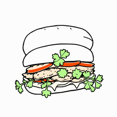 Vietnamese Banh Mi Sandwich