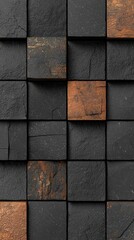 Abstract Dark Stone Cube Texture  Modern Background Design
