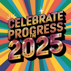 Fototapeta premium Celebrate Progress In Two Thousand Twenty Five