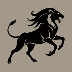 Barbary lion line art victor on white background