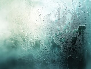 A close-up of condensation on glass, creating an abstract, misty effect.