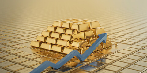 Gold Bars Stack Growth Investment Wealth Concept