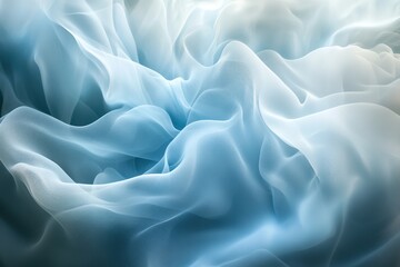 Obraz premium Soft blue fabric waves, abstract and smooth texture.