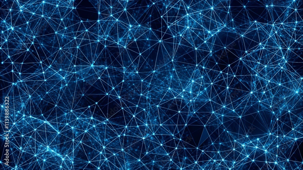 Poster abstract wavy halftone dots background. blue futuristic moving wave. digital background with moving 