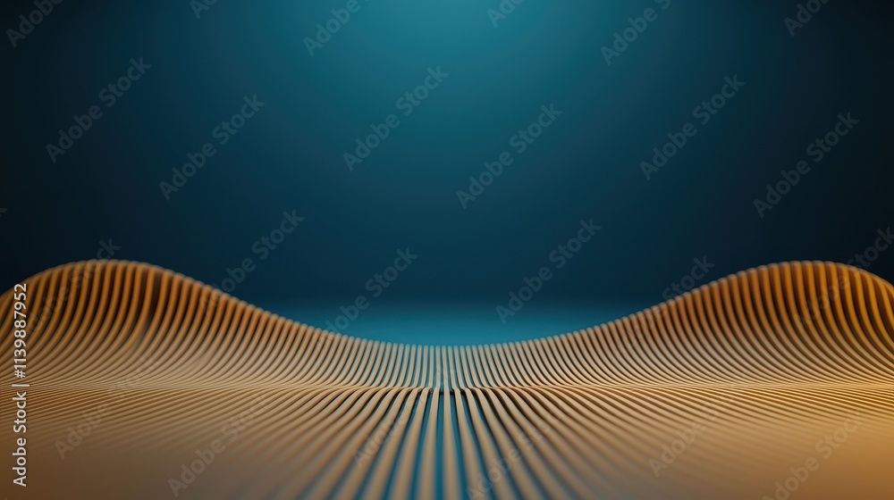 Poster sound loud 3d rendering concept, artistic representation of vibrations spreading through waves in a 