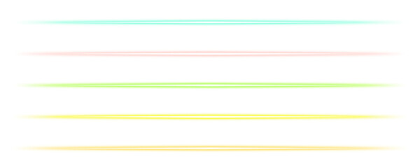 Glowing light line isolated on transparent background. Light ray sparkle effect. Colorful neon...