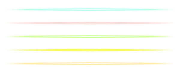 Glowing light line isolated on transparent background. Light ray sparkle effect. Colorful neon lines border. Light beam. Shine light rays flare. Laser line set. Glow design elements, PNG