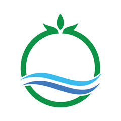 Green Flow  Energy in motion logo design on white background 
