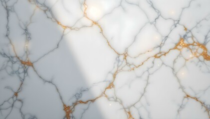 Close-up of a marble surface with striking gold and white paint, illustrating a blend of elegance and artistic flair