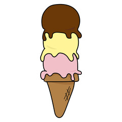 チョコ・レモン・いちごの3段アイス