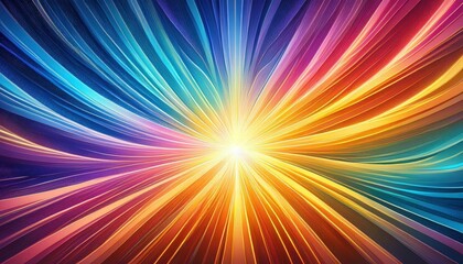 Obraz premium Rainbow Burst: Abstract vibrant energy radiating outwards, a captivating display of color and light. Perfect for designs needing a dynamic and energetic feel. 