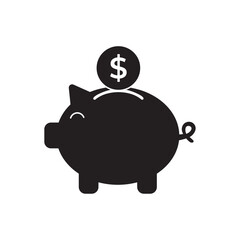 Obraz premium piggy bank flat icon vector