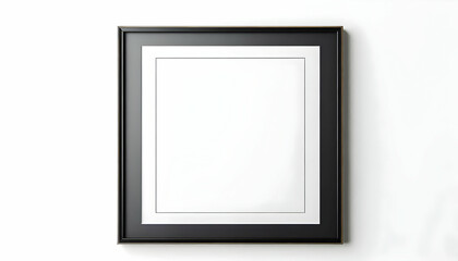 Frame Blank framed poster with a thin black frame isolated on a white background