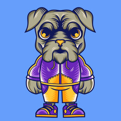 Mascot character design cartoon of bulldog