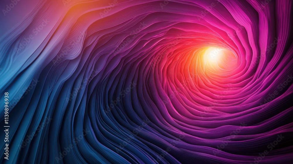 Poster sound loud 3d rendering concept, abstract visualization of loud audio waves forming in colorful patt