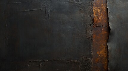 A close-up shot of a dark textured background with a rusty strip of metal.