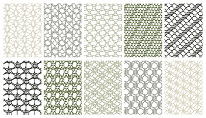 Lace fabrics with ten different types of mesh designs © NW