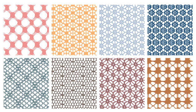 Lace fabrics with eight different colors and unique polka dot patterns