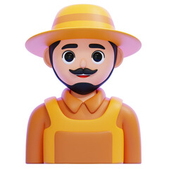 PNG 3D farmer illustration isolated on a white background
