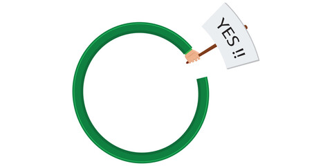 Circle Hand Holding Sign, Cartoon vector illustration. Placard and poster , protest announcement board