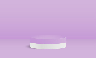 3D realistic purple podium