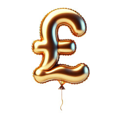 Shiny 3D Balloon Pound Sign (£) Transparent PNG – Glossy Currency Symbol for Editing Resources