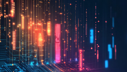 Futuristic Digital Cityscape Abstract Technology Background