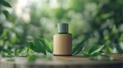 Green Bottle Product Mockup Illustration