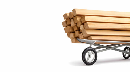 3D Render Lumber Cart Wood