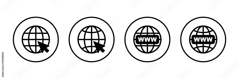 Wall mural web icon vector isolated on white background. website vector icon. internet world vector